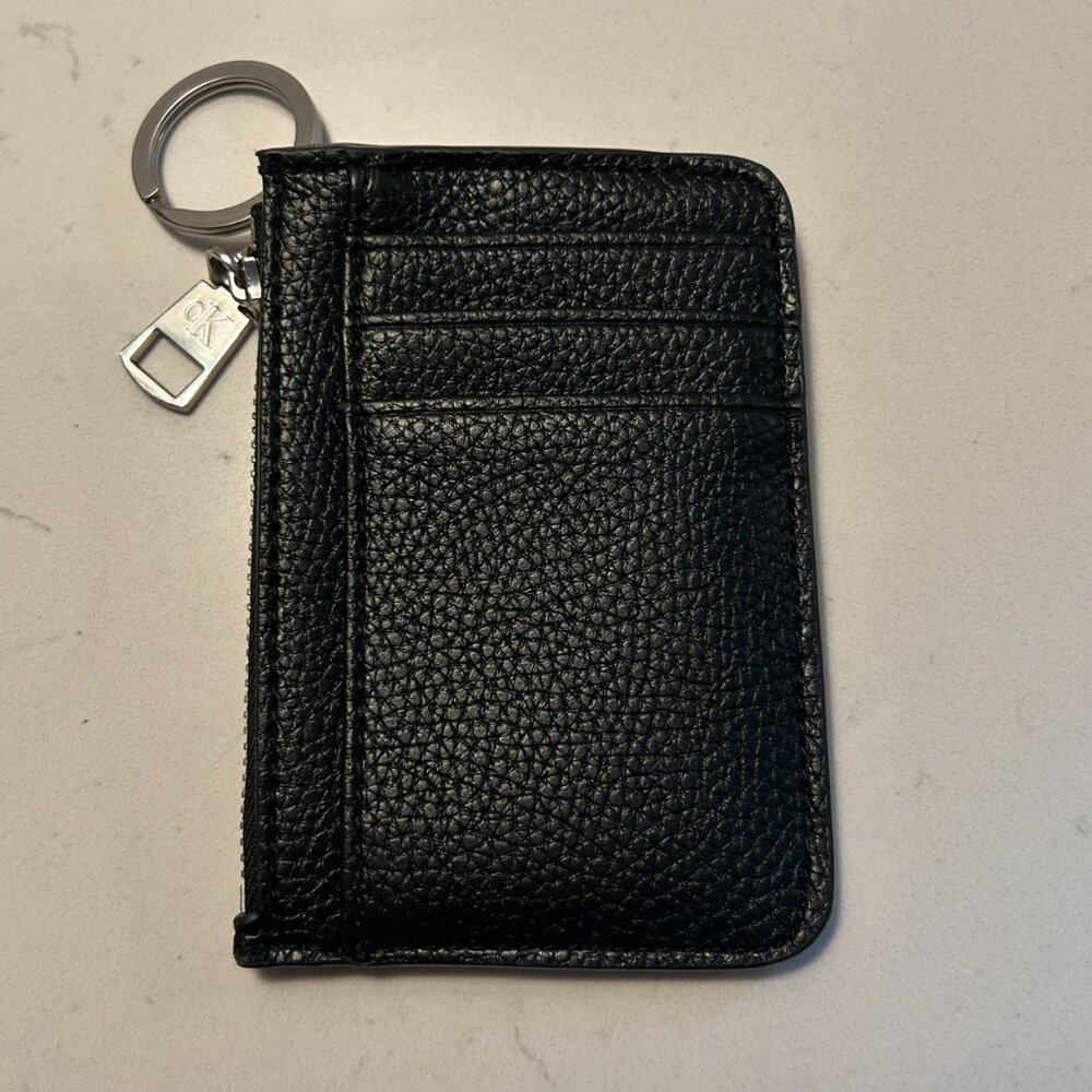 Calvin Klein All Day Zip Card Case in Black
